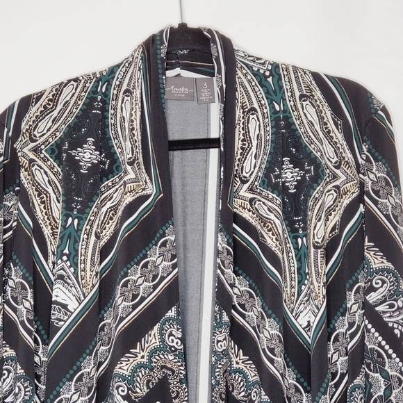 Chico's Travelers Open Front Cardigan Size 3 US 16/18 (XL) Abstract Print Artsy - Picture 2 of 10